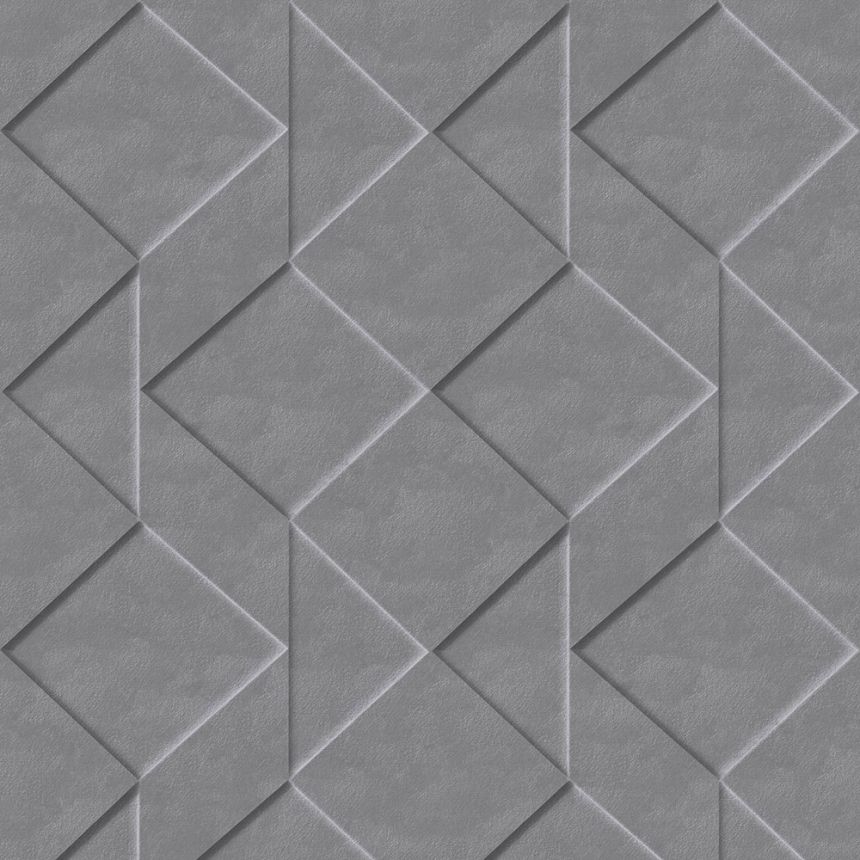 Vliesová sivá 3D tapeta geometrické vzory M41409, Loft, Ugépa