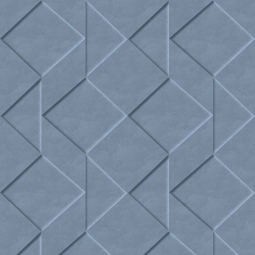 Vliesová modrá 3D tapeta geometrické vzory M41401, Loft, Ugépa
