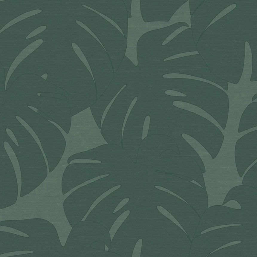 Vliesová zelená tapeta - listy monstery - látková textúra 347763, Natural Fabrics, Origin