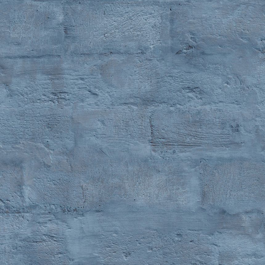 Vliesová modrá umývateľná tapeta na stenu tehly, tehlová stena  - M53001, Loft, Ugépa