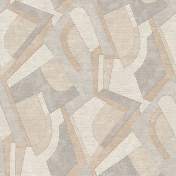 Béžovo-sivá tapeta s geometrickým vzorom MU3404 Muse, Grandeco