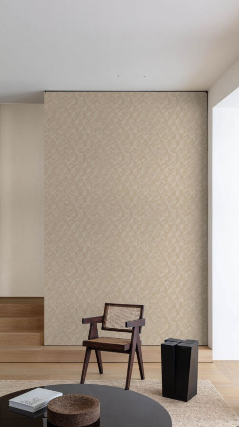 Béžovo-krémová tapeta s geometrickým vzorom MU3213 Muse, Grandeco