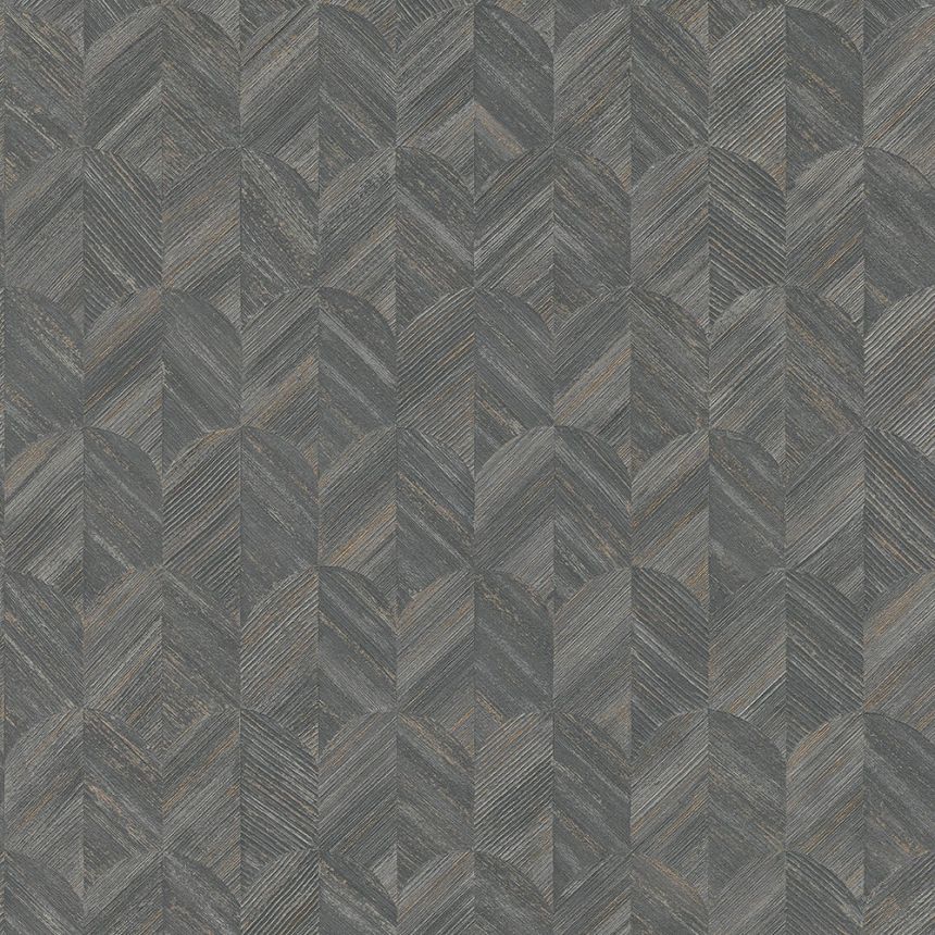 Sivá tapeta s geometrickým vzorom MU3207 Muse, Grandeco