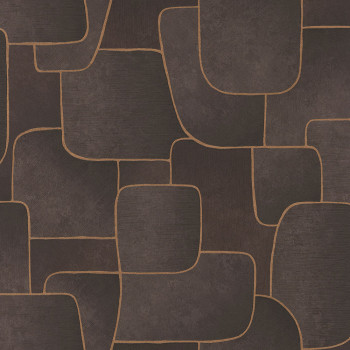 Hnedá čokoládová tapeta s geometrickým vzorom MU3105 Muse, Grandeco