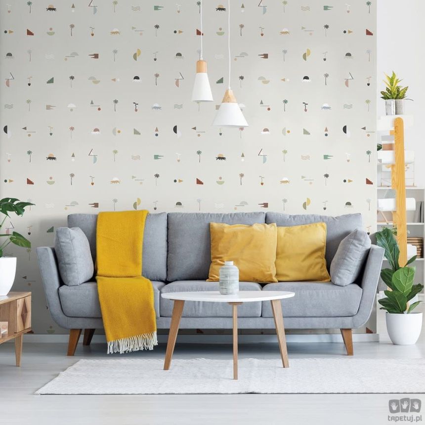 Sivá vliesová tapeta s palmami, pantermi 6510-2, 106x300cm, Batabasta, ICH Wallcoverings