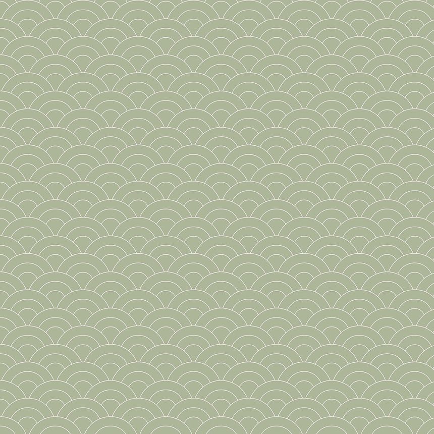 Zelená vliesová tapeta na stenu, oblúkový vzor 6506-3, Batabasta, ICH Wallcoverings