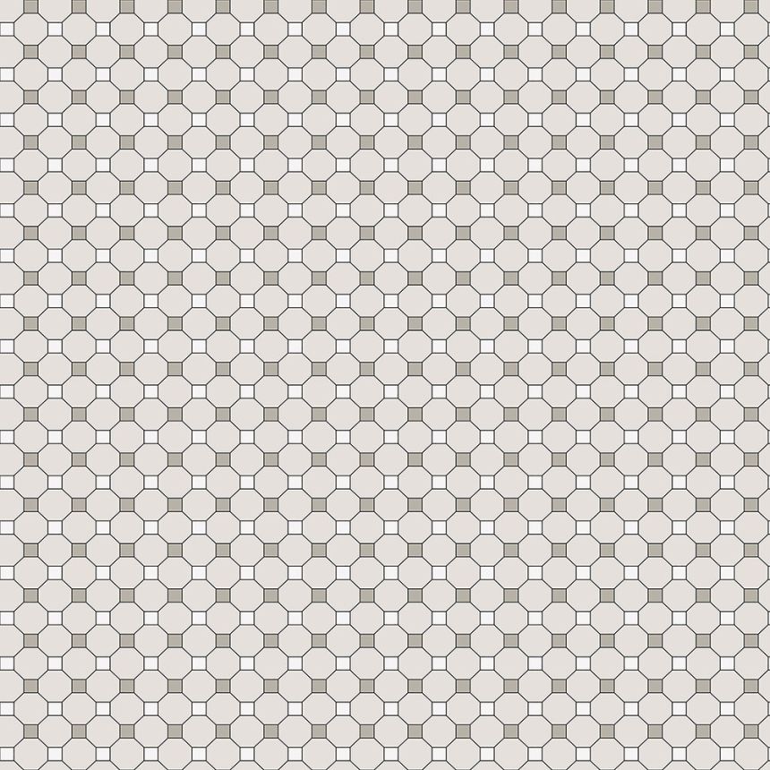 Sivá vliesová tapeta na stenu, mozaika 6504-2, Batabasta, ICH Wallcoverings