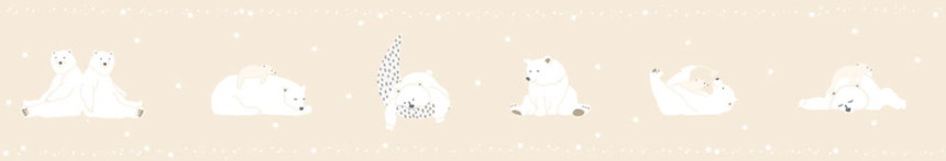 Béžová detská samolepiaca bordúra, medvedíky, hviezdičky 7503-2, Noa, ICH Wallcoverings
