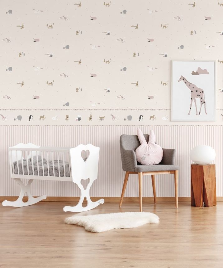 Ružová vliesová pruhovaná tapeta 7009-4, Noa, ICH Wallcovering