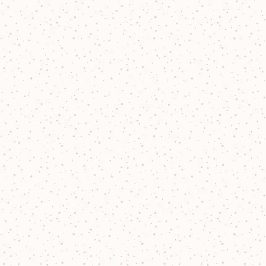 Biela vliesová detská tapeta s ružovými hviezdičkami 7005-3, Noa, ICH Wallcoverings