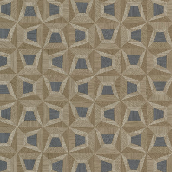 Hnedá vliesová tapeta s geometrickým vzorom 31909, Textilia, Limonta