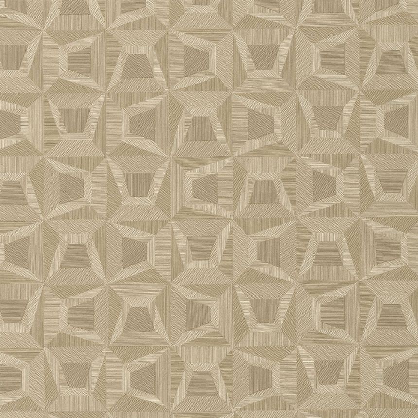 Hnedá vliesová tapeta s geometrickým vzorom 31906, Textilia, Limonta