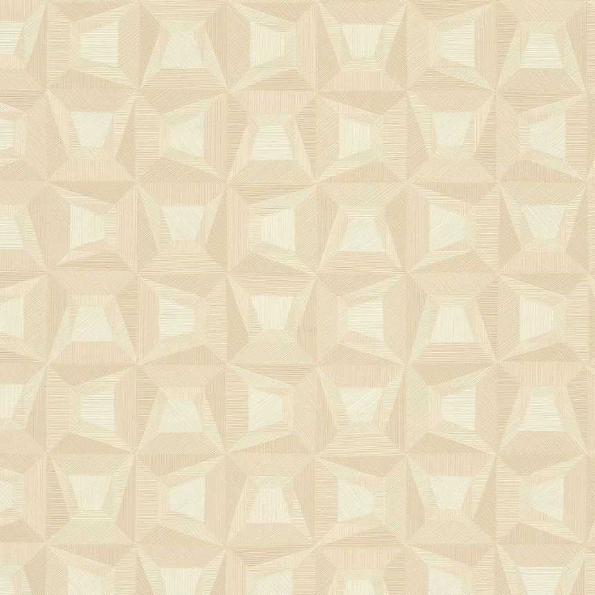 Béžová vliesová tapeta s geometrickým vzorom 31903, Textilia, Limonta