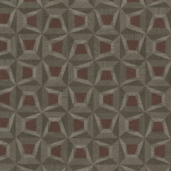 Hnedá vliesová tapeta s geometrickým vzorom 31911, Textilia, Limonta