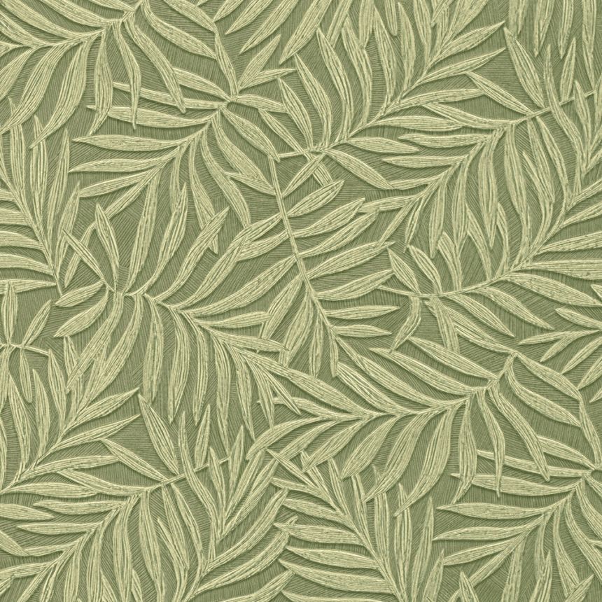 Zelená vliesová tapeta na stenu s vinylovým povrchom, Listy 31810, Textilia, Limonta