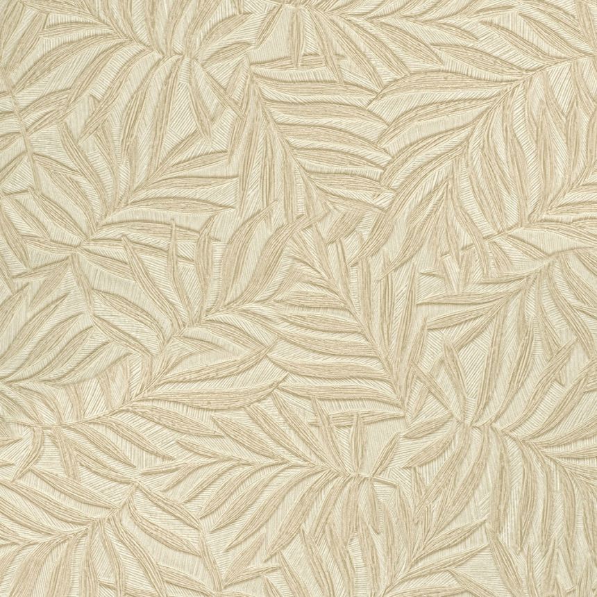 Béžová vliesová tapeta na stenu s vinylovým povrchom, Listy 31803, Textilia, Limonta