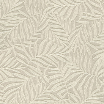 Sivá vliesová tapeta na stenu s vinylovým povrchom, Listy 31802, Textilia, Limonta