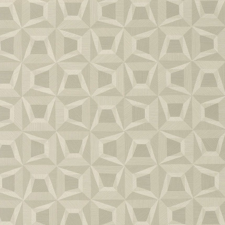 Béžová vliesová tapeta s geometrickým vzorom 31904, Textilia, Limonta