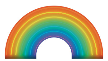 Predklížená dekorácia Neónová dúha GVC24312, 100 x 55 cm, Good Vibes, Decoprint
