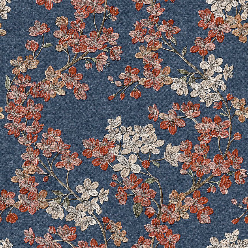 Luxusná modrá vliesová kvetinová tapeta GR322206, Grace, Design ID