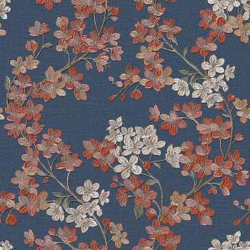 Luxusná modrá vliesová kvetinová tapeta GR322206, Grace, Design ID