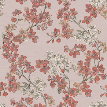 Luxusná ružová vliesová kvetinová tapeta GR322204, Grace, Design ID