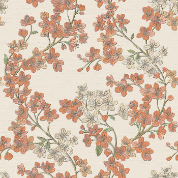 Luxusná krémová vliesová kvetinová tapeta GR322202, Grace, Design ID