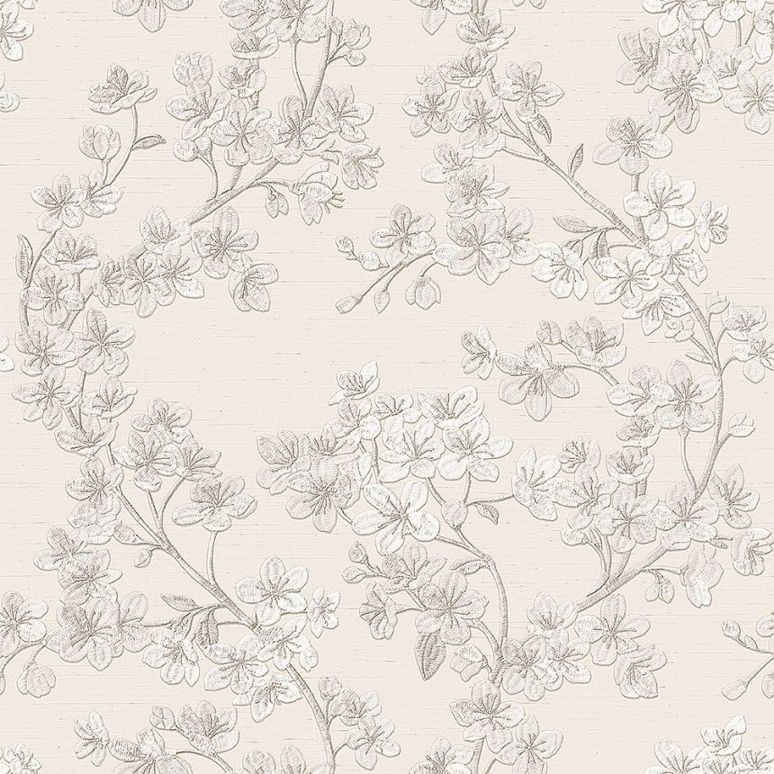 Luxusná krémová vliesová kvetinová tapeta GR322201, Grace, Design ID
