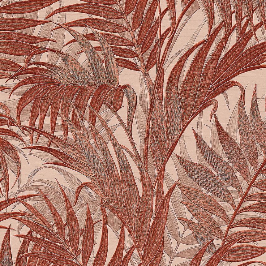 Luxusná hnedo-oranžová vliesová tapeta, palmové listy GR322107, Grace, Design ID
