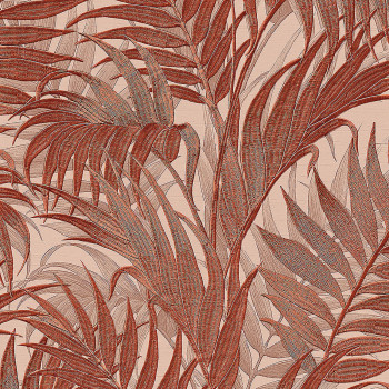Luxusná hnedo-oranžová vliesová tapeta, palmové listy GR322107, Grace, Design ID