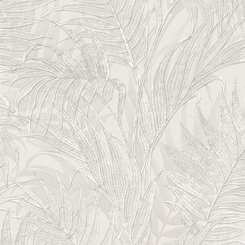 Luxusná krémová vliesová tapeta, palmové listy GR322101, Grace, Design ID