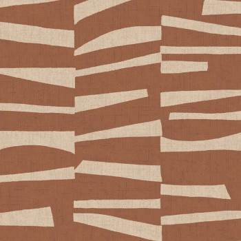 Hnedo-béžová tapeta s geometrickým retro vzorom 318026, Twist, Eijffinger
