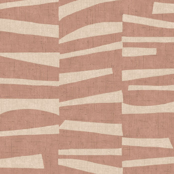Ružovo-béžová tapeta s geometrickým retro vzorom 318025, Twist, Eijffinger