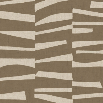 Hnedo-béžová tapeta s geometrickým retro vzorom 318023, Twist, Eijffinger