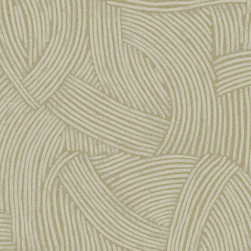 Zelená tapeta na stenu s grafickým etno vzorom 318013, Twist, Eijffinger