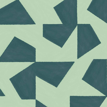 Zelená tapeta s geometrickým retro vzorom 318042, Twist, Eijffinger