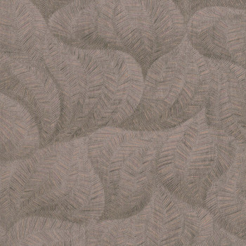 Hnedo-sivá vliesová tapeta listy 221143, Rivi?ra Maison 3, BN Walls