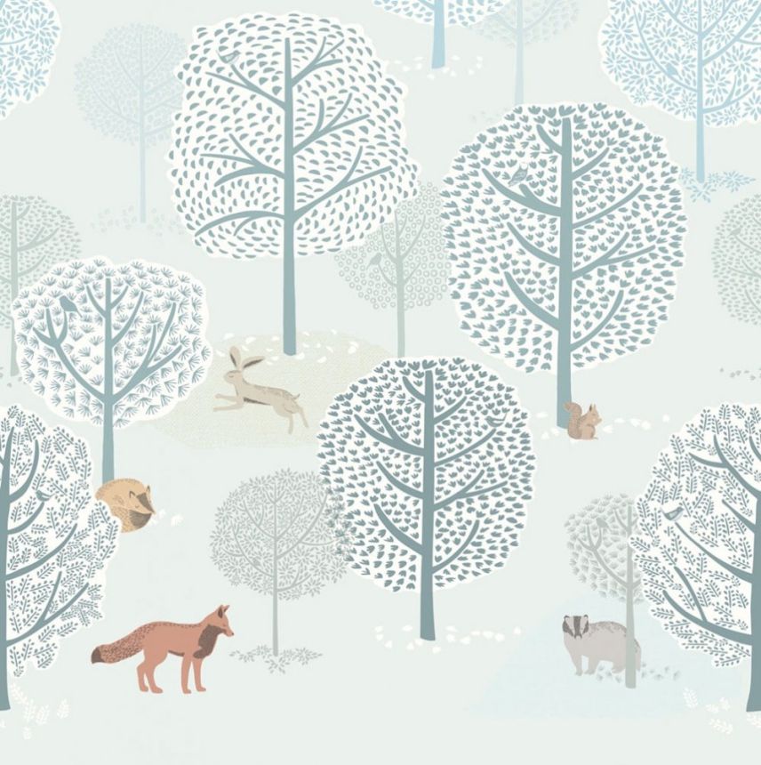 Detská obrazová vliesová tapeta 399116, Forest Animals, 279 x 280 cm, Mini Me, Eijffinger