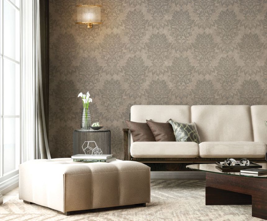 Luxusná šedo-stříbrná vliesová tapeta ornamenty M13013, Murella Italia, Zambaiti Parati