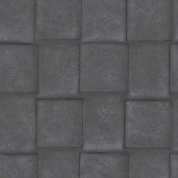 Čierna vliesová 3D tapeta, imitácia kože 221112, Rivi?ra Maison 3, BN Walls