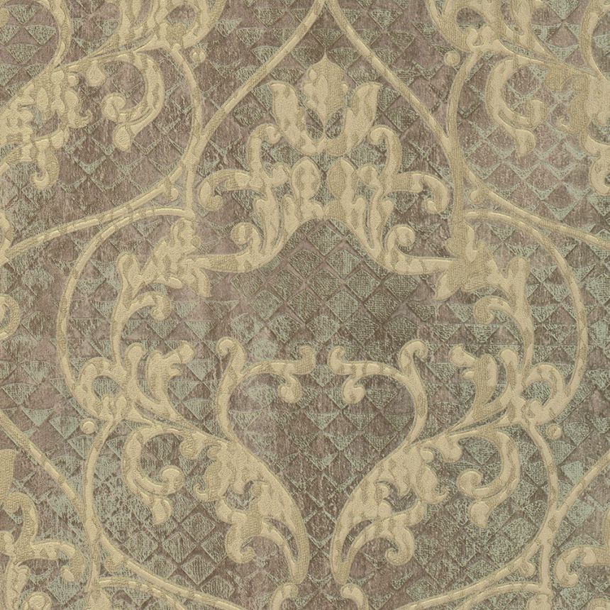 Hnědá vliesová tapeta, Zámecký vzor, Ornamenty 28508, Kaleido, Limonta