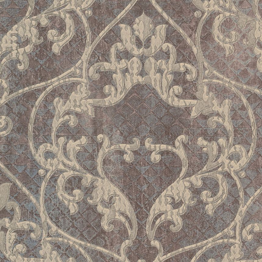 Hnedá vliesová tapeta, Zámocký vzor, Ornamenty 28504, Kaleido, Limonta