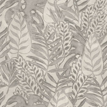 Vliesová béžová tapeta listy, textilná štruktúra TA25060 Tahiti, Decoprint