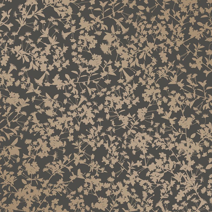 Čierna vliesová kvetinová tapeta na stenu, M52409, Adéle, Ugépa