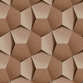 Hnedá vliesová 3D tapeta geometrický vzor A54602, Vavex 2024
