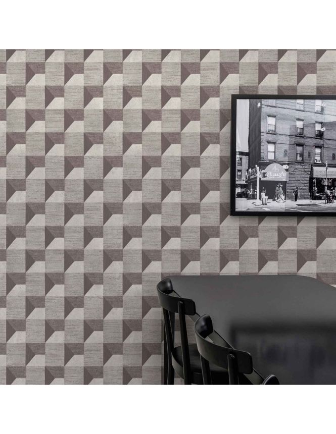 Sivá vliesová 3Dtapeta geometrický vzor A48702, Vavex 2024