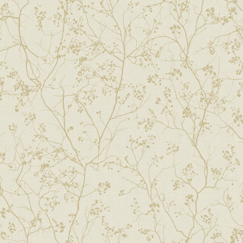 Krémová vliesová tapeta so zlatými vetvičkami DD3812, Dazzling Dimensions 2, York