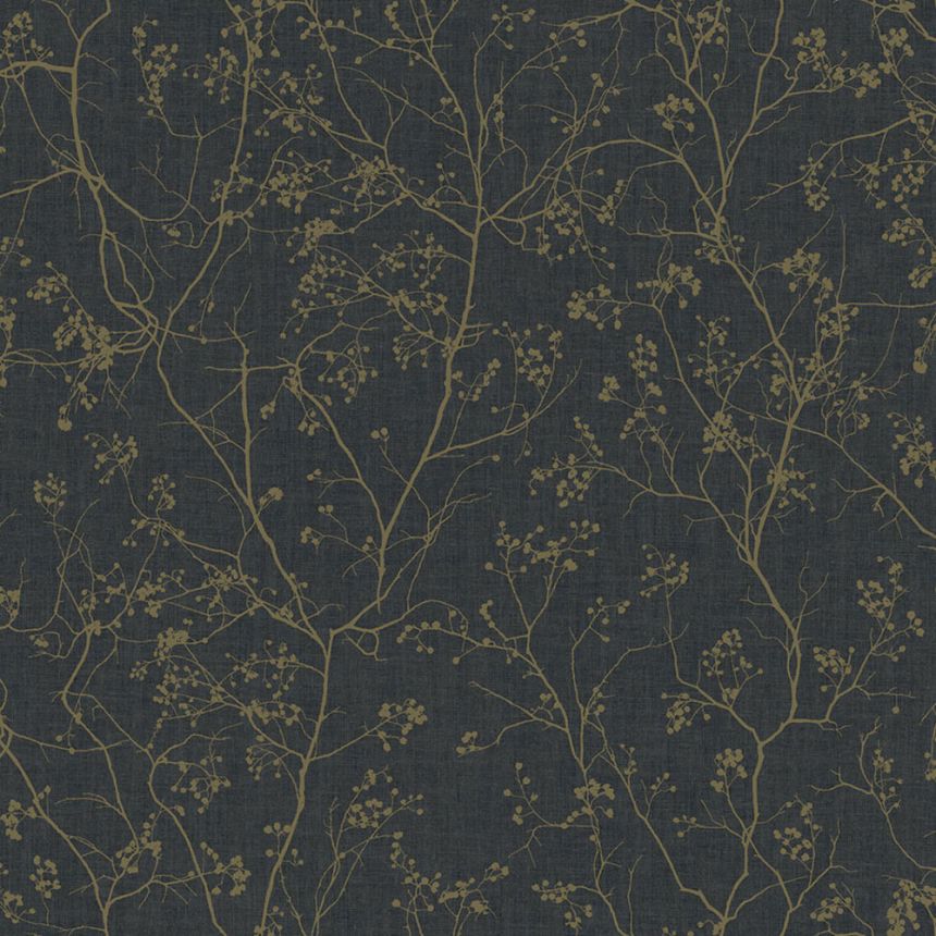 Čierna vliesová tapeta so zlatými vetvičkami DD3811, Dazzling Dimensions 2, York