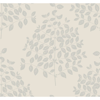 Krémová vliesová tapeta, strieborné vetvičky, listy OS4251, Modern nature II, York