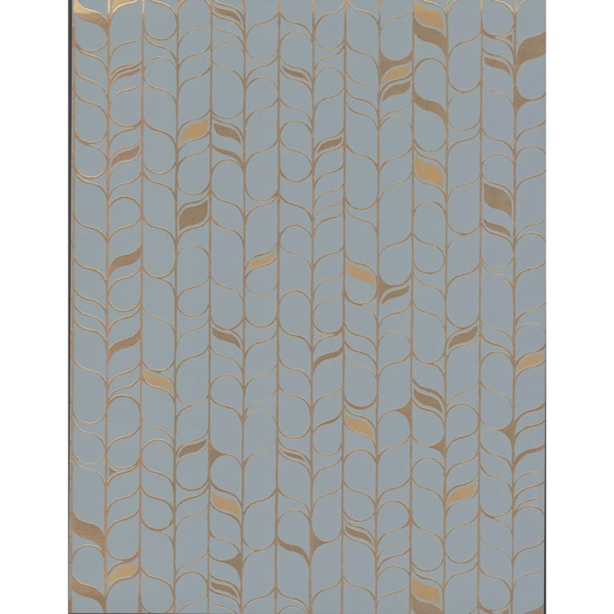 Modrozlatá vliesová tapeta na stenu, listy OS4202, Modern Nature II, York